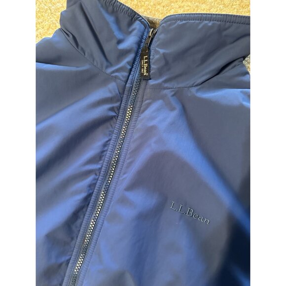 L.L BEAN Vintage Men’s Fleece Lined Jacket Blue Size L Warm-Up Bomber Skiing - Picture 3 of 8